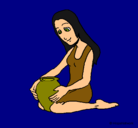 Dibujo Mujer y jarrón pintado por Aguus99