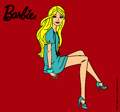 Dibujo Barbie sentada pintado por Blooma