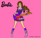 Dibujo Barbie guitarrista pintado por yanesa