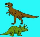 Dibujo Triceratops y tiranosaurios rex pintado por ianshadoq