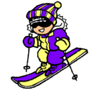 Dibujo Niño esquiando pintado por culero