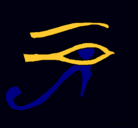 Dibujo Ojo Horus pintado por PolaAa