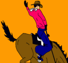 Dibujo Vaquero en caballo pintado por bauty