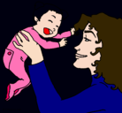 Dibujo Madre con su bebe pintado por mkjhuy