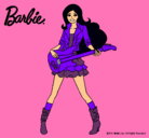 Dibujo Barbie guitarrista pintado por kool
