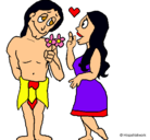 Dibujo Jóvenes mayas enamorados pintado por anabel100