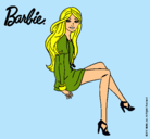 Dibujo Barbie sentada pintado por valita