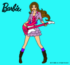 Dibujo Barbie guitarrista pintado por Cacahuete