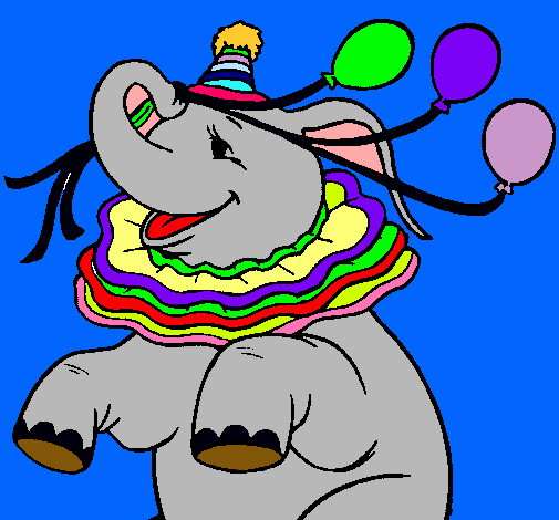 Elefante con 3 globos