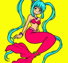 Dibujo Sirena con perlas pintado por eriakk