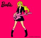 Dibujo Barbie guitarrista pintado por asila