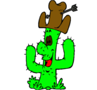 Dibujo Cactus con sombrero pintado por aldo