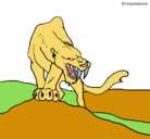 Dibujo Tigre con afilados colmillos pintado por Franny