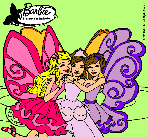 Dibujo Barbie y sus amigas en hadas pintado por valita