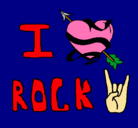 Dibujo I love rock pintado por rokera