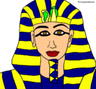 Dibujo Tutankamon pintado por faraon