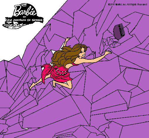 Dibujo Barbie escalando pintado por valita
