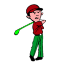 Dibujo Jugador de golf pintado por leyer