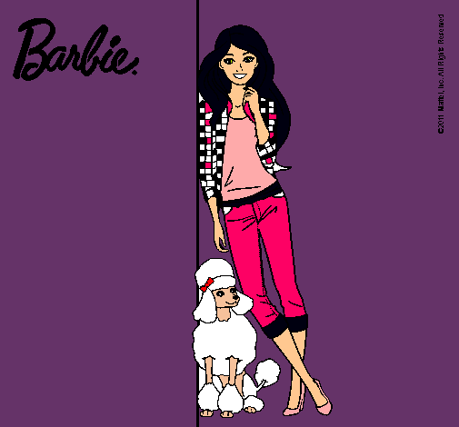 Barbie con cazadora de cuadros