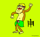 Dibujo Mono  pintado por yael