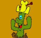 Dibujo Cactus con sombrero pintado por paolas 