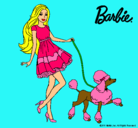 Dibujo Barbie paseando a su mascota pintado por pinipon 
