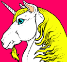 Dibujo Cabeza de unicornio pintado por poni
