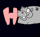 Dibujo Hipopótamo pintado por patry1234