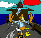 Dibujo Cigüeña en un barco pintado por tonilaia