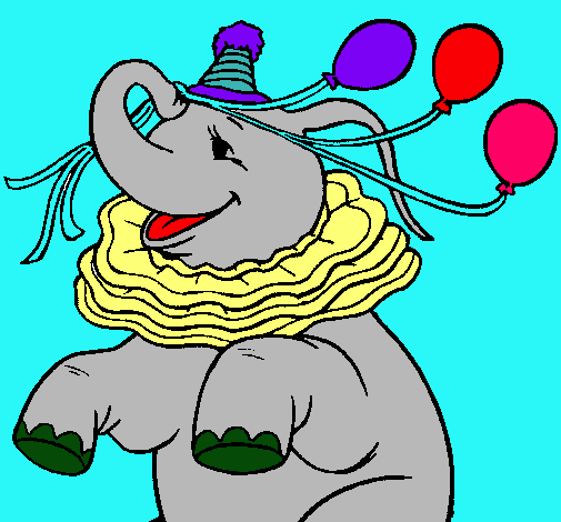 Elefante con 3 globos