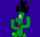 Dibujo Cactus con sombrero pintado por Caballero