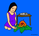 Dibujo Mujer cocinando pintado por samirita