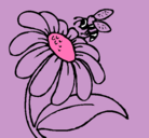 Dibujo Margarita con abeja pintado por aeuio