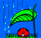 Dibujo Mariquita protegida de la lluvia pintado por MariiQita