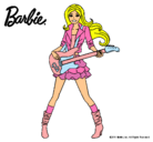 Dibujo Barbie guitarrista pintado por colet