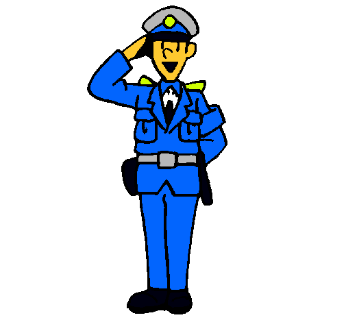 Dibujo Policía saludando pintado por nahu