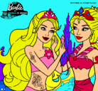 Dibujo Barbie se despiede de la reina sirena pintado por AQUARIUS