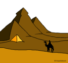 Dibujo Paisaje con pirámides pintado por reynaldo
