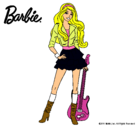Dibujo Barbie rockera pintado por pajarita