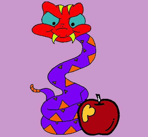 Serpiente y manzana