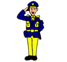 Dibujo Policía saludando pintado por georpop