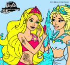Dibujo Barbie se despiede de la reina sirena pintado por estrellap