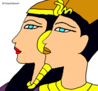 Dibujo Ramsés y Nefertiti pintado por anabel100