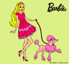 Dibujo Barbie paseando a su mascota pintado por Loren