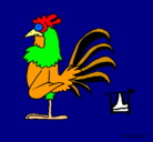 Dibujo Gallo pintado por gallito