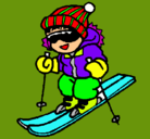 Dibujo Niño esquiando pintado por pandal