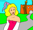 Dibujo Princesa y castillo pintado por apisesa