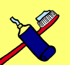 Dibujo Cepillo de dientes pintado por encina