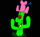 Dibujo Cactus con sombrero pintado por JUsausj
