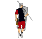 Dibujo Soldado romano pintado por linus